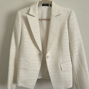 THEORY Tweed Off White Blazer Jacket Size 4 (NWOT)